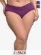 Pack Of 2 Plus Size Organic Cotton Briefs IMP102-Deep Purple_Deep Purple