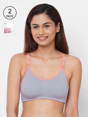 Inner Sense Pack Of 2 Multicoloured Printed Non-Wired Non Padded Maternity Sustainable Bras