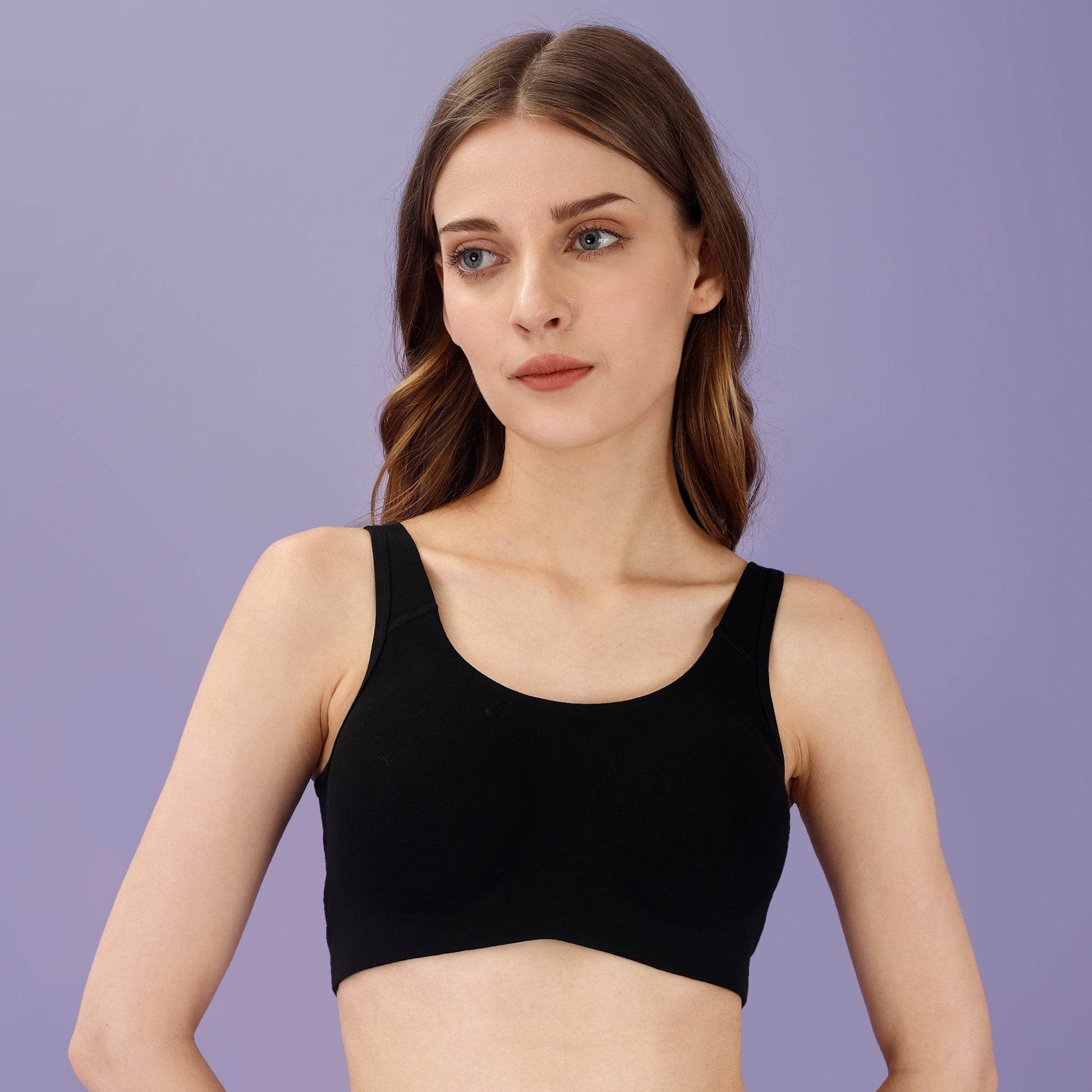 ComfortPlus Non-Wired, Non-Padded Full Coverage Sports Bra for Low Impact Activities