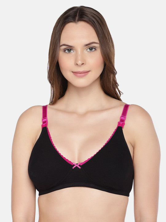 Inner Sense Women Organic Cotton Antimicrobial Laced Soft Nursing Bra