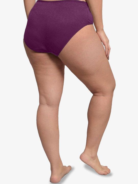 Pack Of 2 Plus Size Organic Cotton Briefs IMP102-Deep Purple_Deep Purple