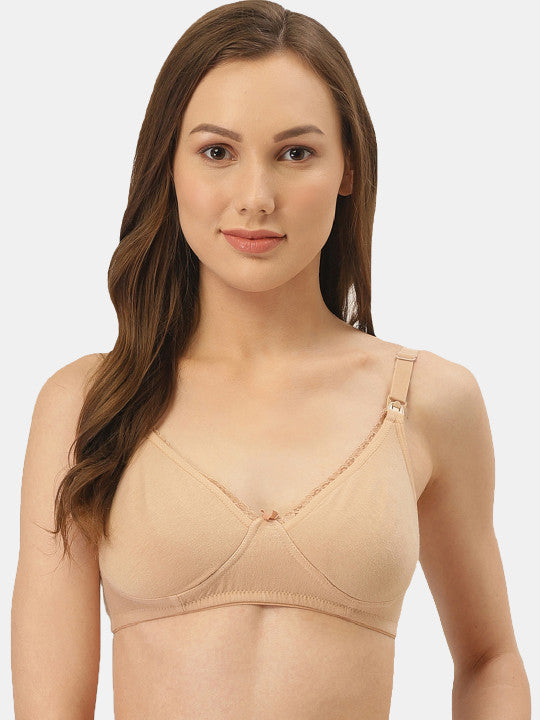 Inner Sense Pack of 3 Blue & Beige Solid Non-Wired Non-Padded Bra
