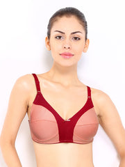 Inner Sense Coral Pink & Red Everyday Bra