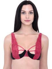 Inner Sense Maroon Organic Wired Lace Bra ISB048