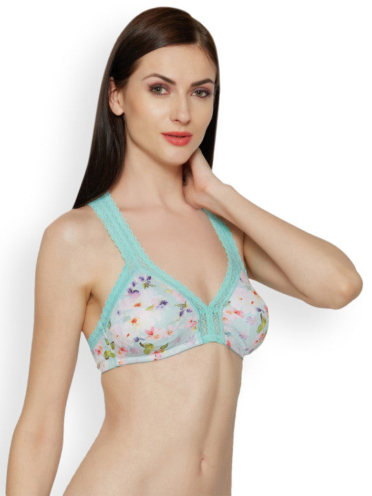 Inner Sense Blue Printed Non-Wired Lightly Padded Sustainable Bralette ISB094A