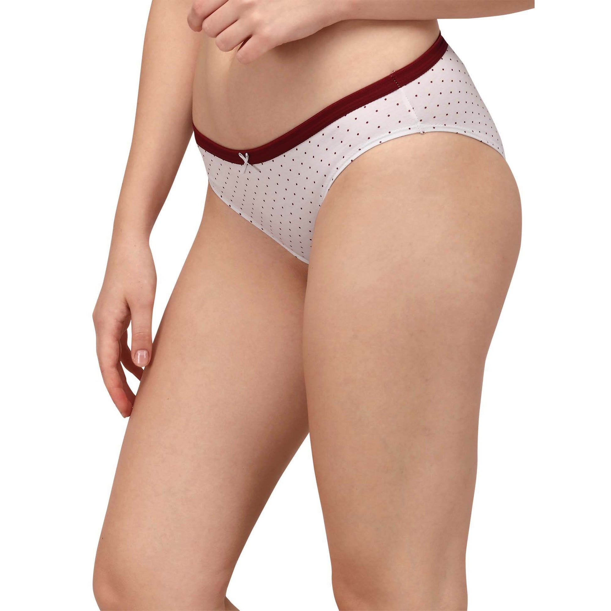 Experience Ultimate Comfort: Pack of 3 Mid Rise Cotton Stretch Brief Panties - Solid & Printed Designs