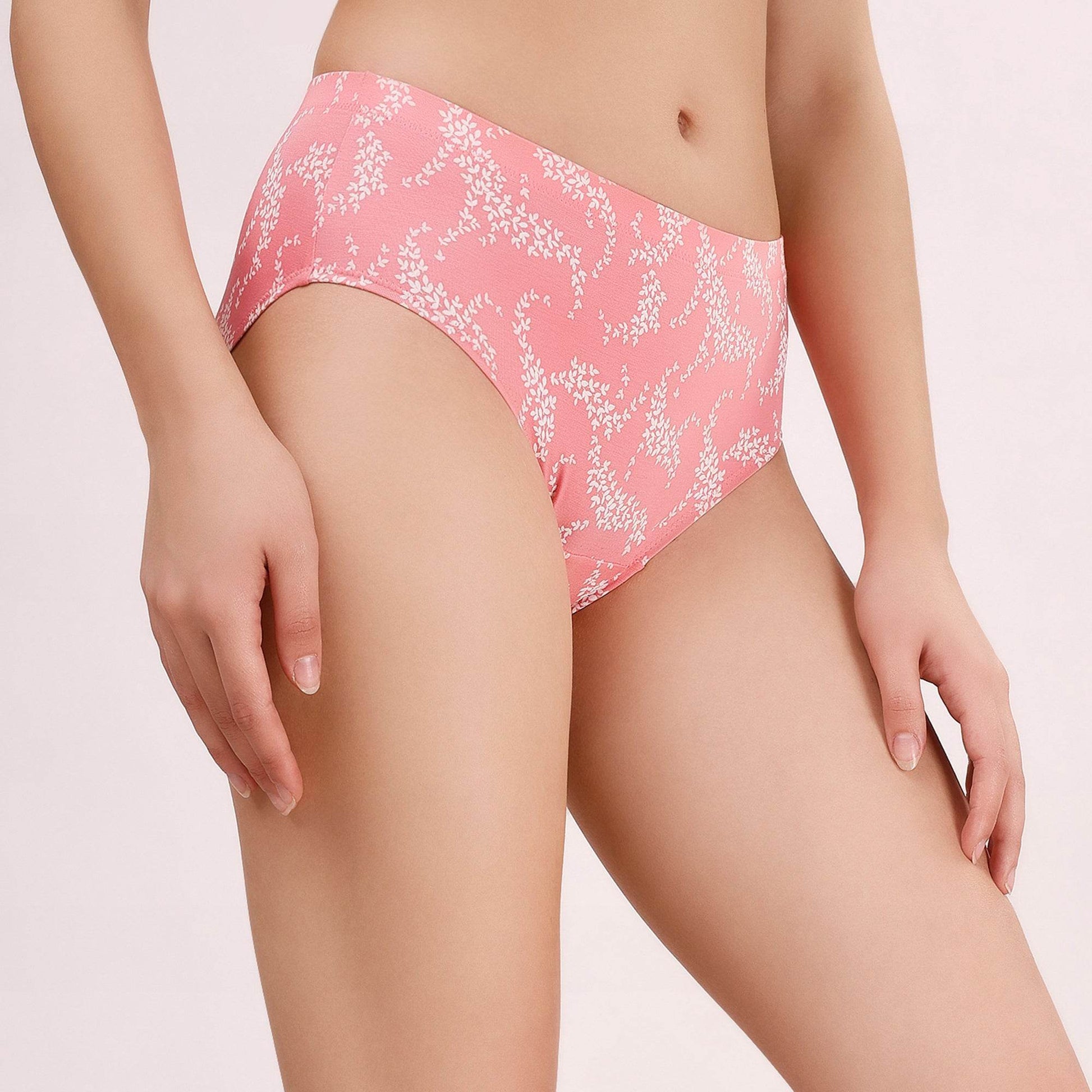 Comfortable High-Rise Full Coverage Printed Cotton Hipster Panties - Pack of 3