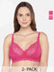 Inner Sense Pack Of 2 Floral Lace Full Coverage Underwired Anti Microbial Bra
