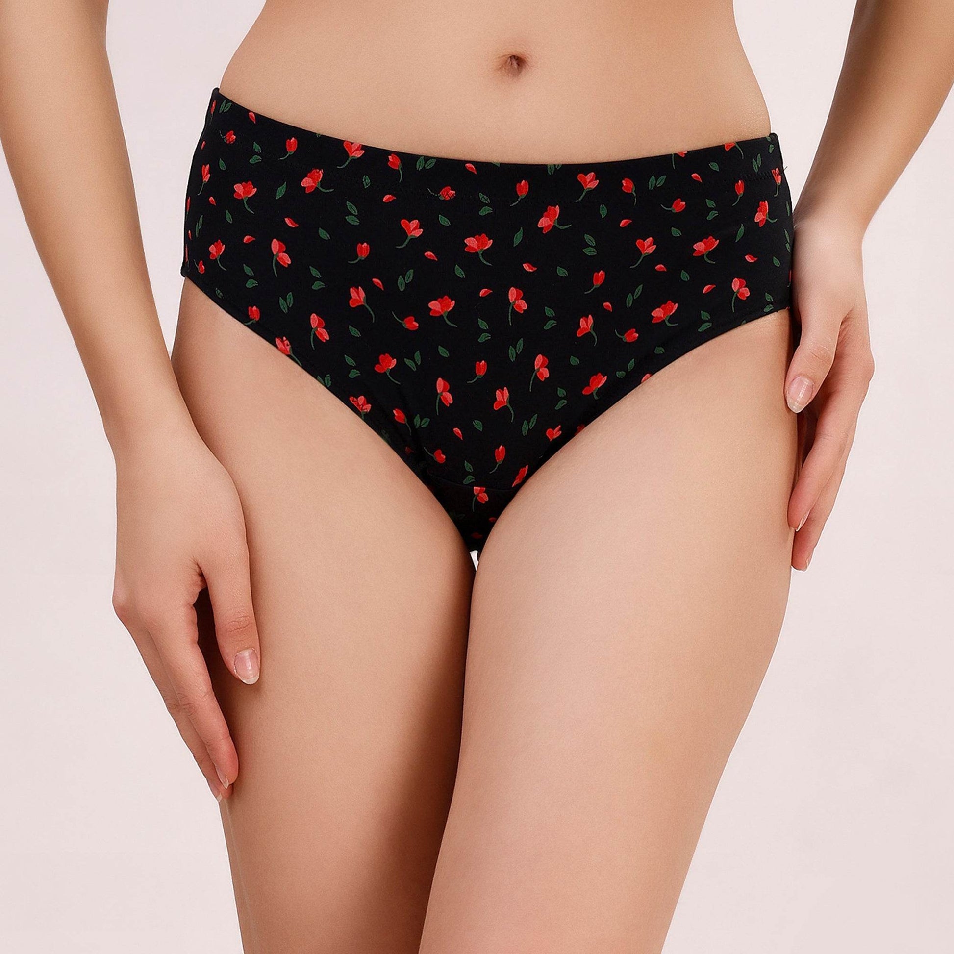 3-Pack High Rise Full Coverage Printed Stretch Cotton Hipster Panties - Ultimate Comfort & Style