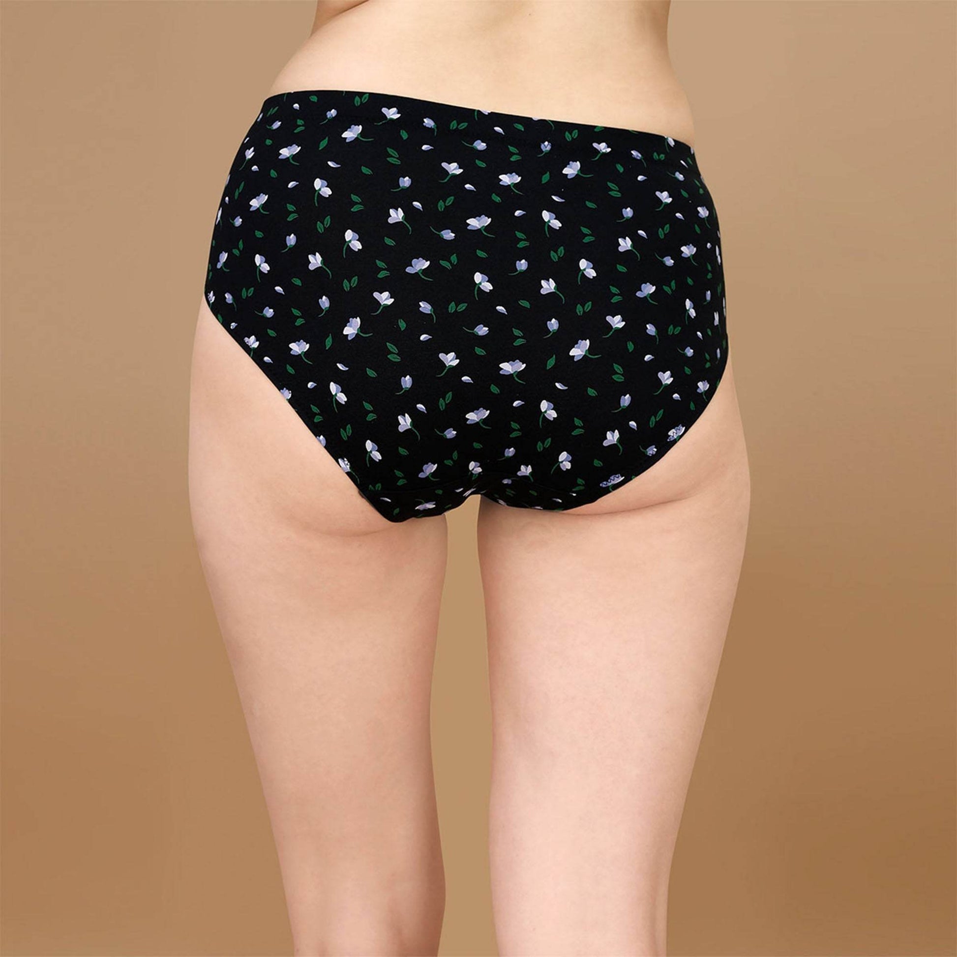 Chic & Comfortable High Waist Full Coverage Printed Cotton Briefs - 3 Pack