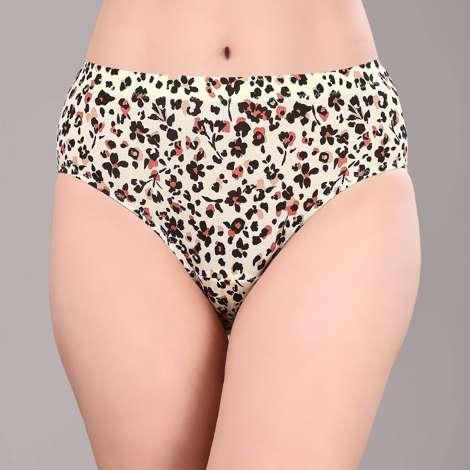 3-Pack High-Rise Full Coverage Printed Stretch Cotton Hipster Panties - Ultimate Comfort & Style