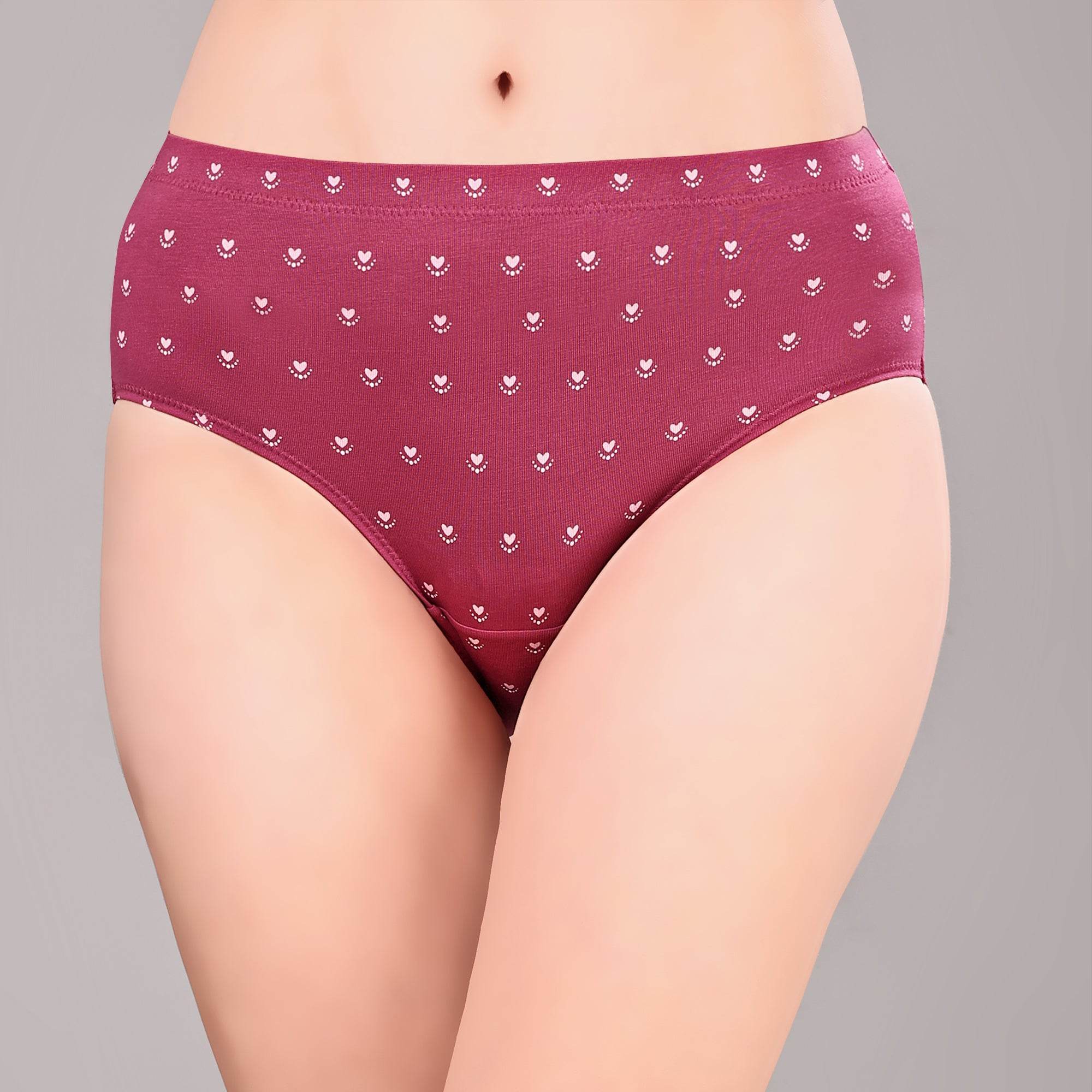 Luxurious High Rise Full Coverage Printed Cotton Spandex Hipster Panty (Pack of 3)