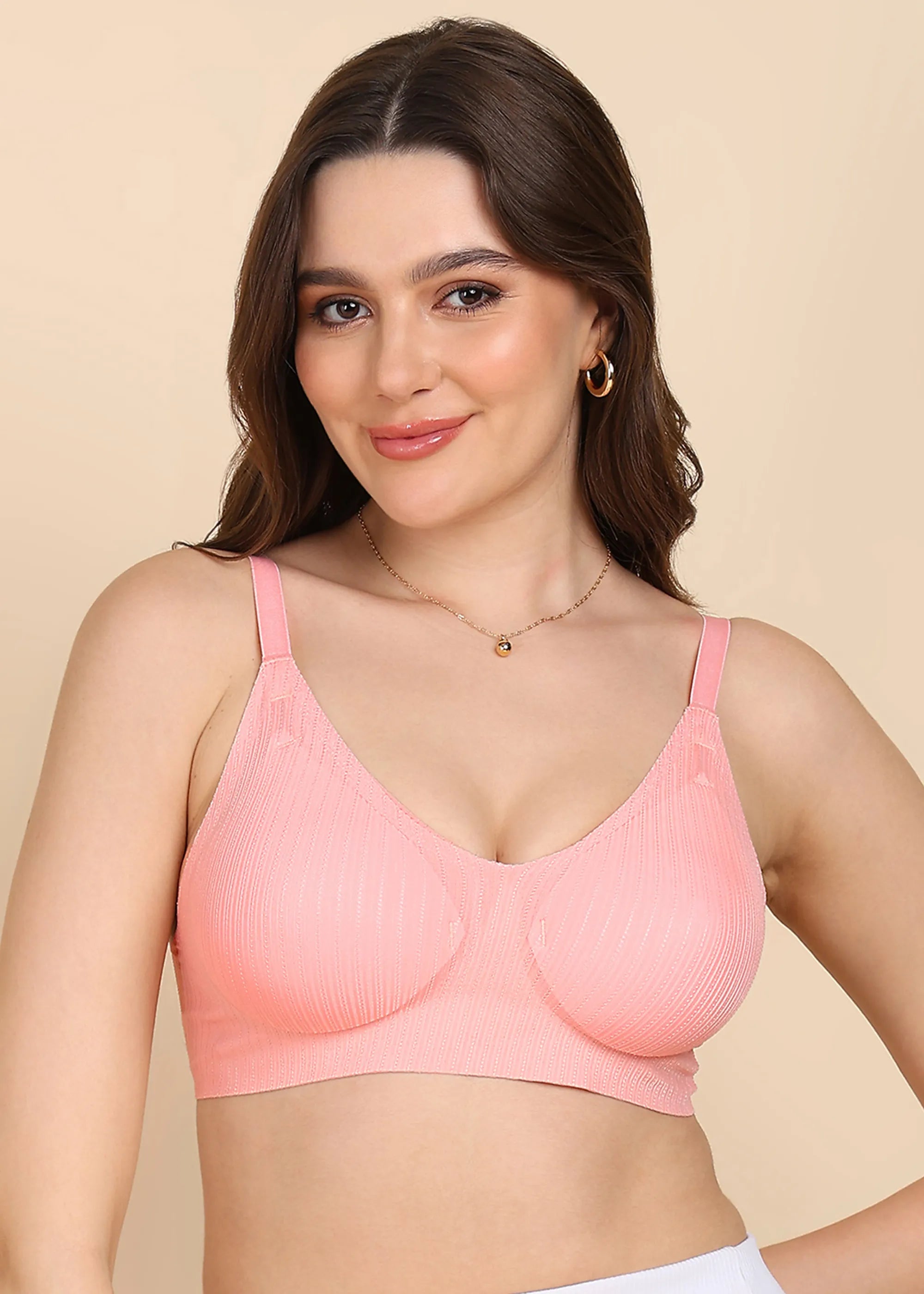 Invisi-Fit:- No Show Designer Fabric Seamless Bra (TW-SB-998)