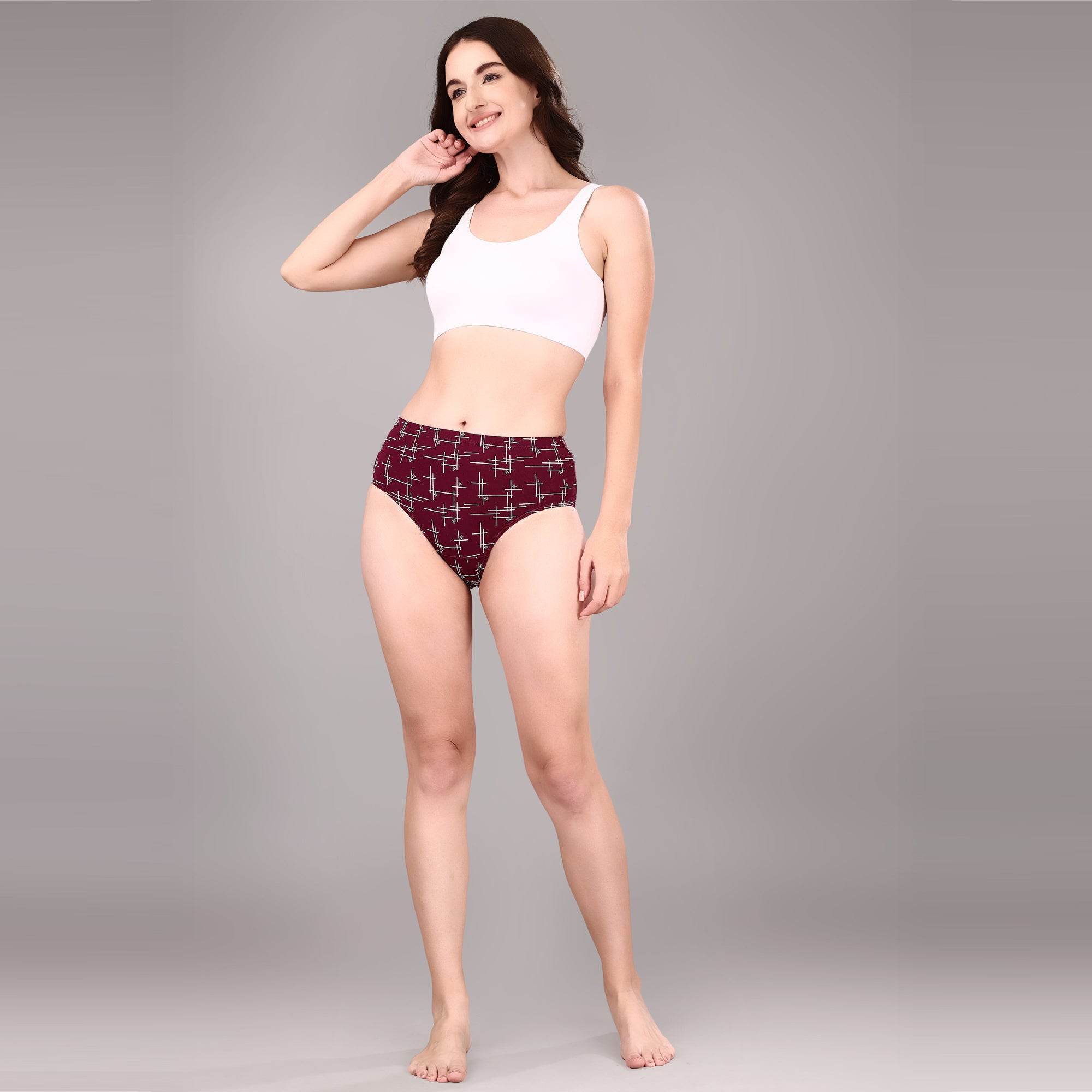 Premium Women's High Waist Full Coverage Cotton Briefs - Assorted Pack of 3 with Attractive Prints