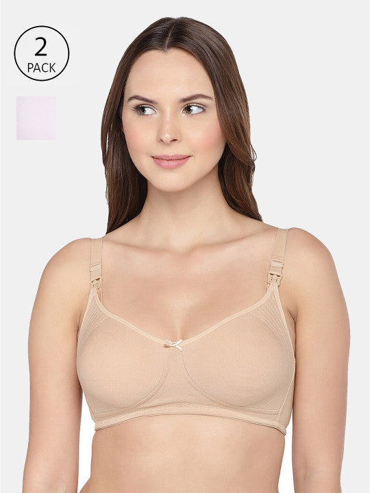 Inner Sense Pack Of 2 Solid Non-Wired Non Padded Maternity Bra IMB005A_5B