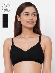 Pack Of 3 Non-Wired Lightly Padded Antimicrobial Maternity Bra IMB009C_9C_9C