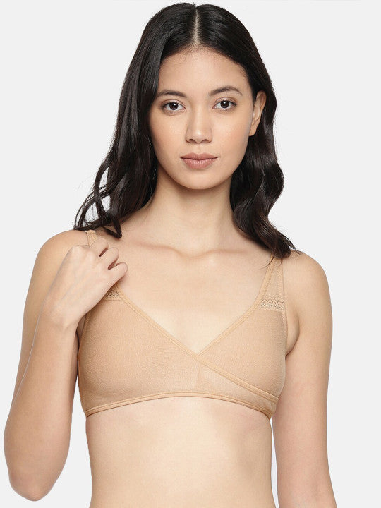 Inner Sense Beige Set of 2 Solid Non-Wired Non Padded Maternity Bras IMB007C_7F