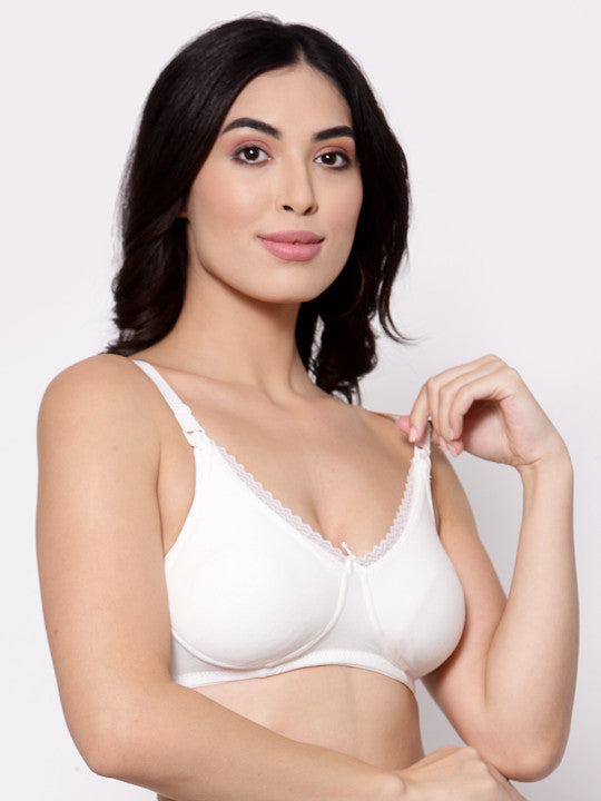 Inner Sense Organic Cotton Antimicrobial Laced Soft Nursing Bra Image 2