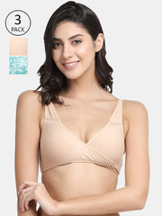 Inner Sense Pack Of 3 Printed Non-Wired Non Padded Maternity Bra