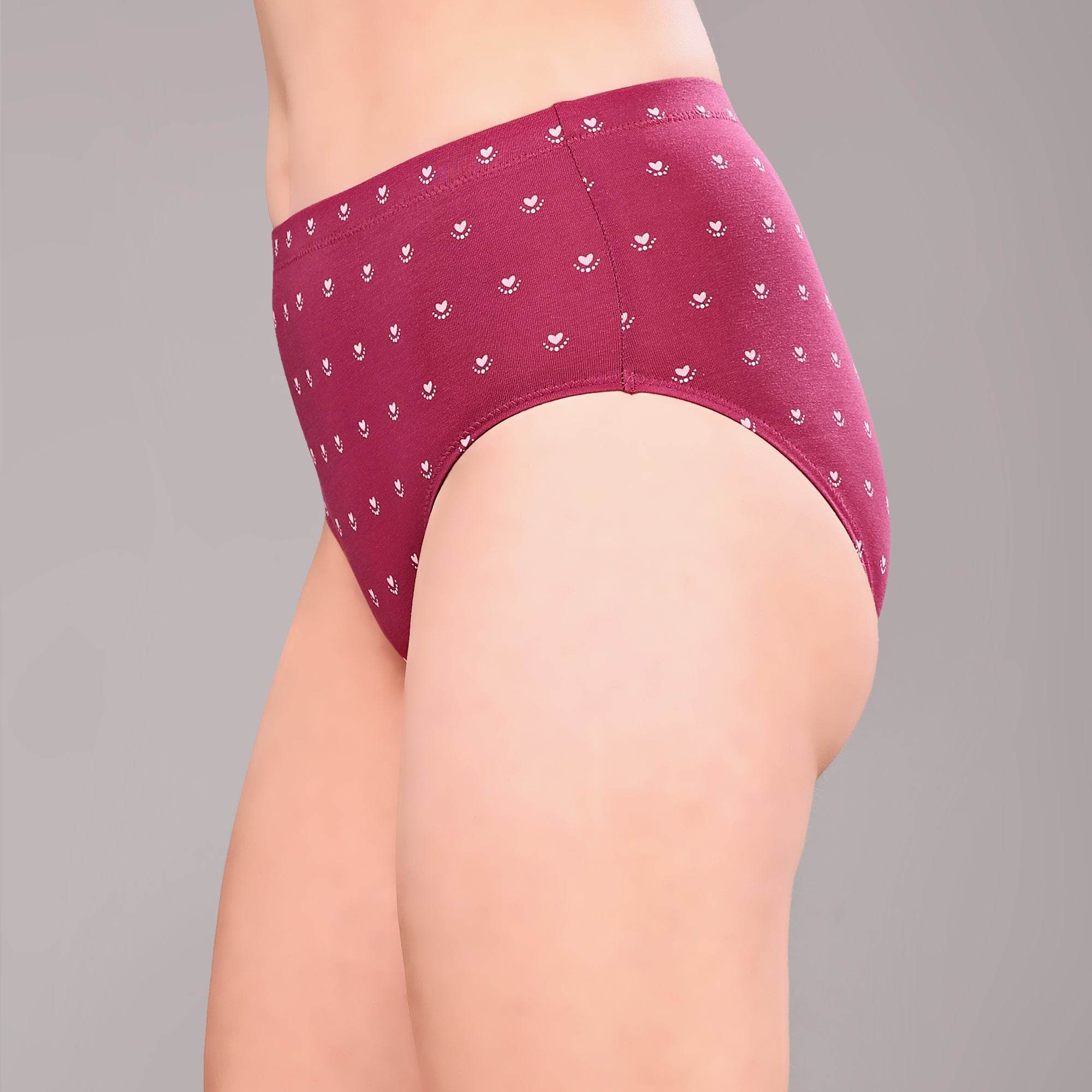 Luxurious High Waist Full Coverage Printed Stretch Cotton Briefs - 3 Pack