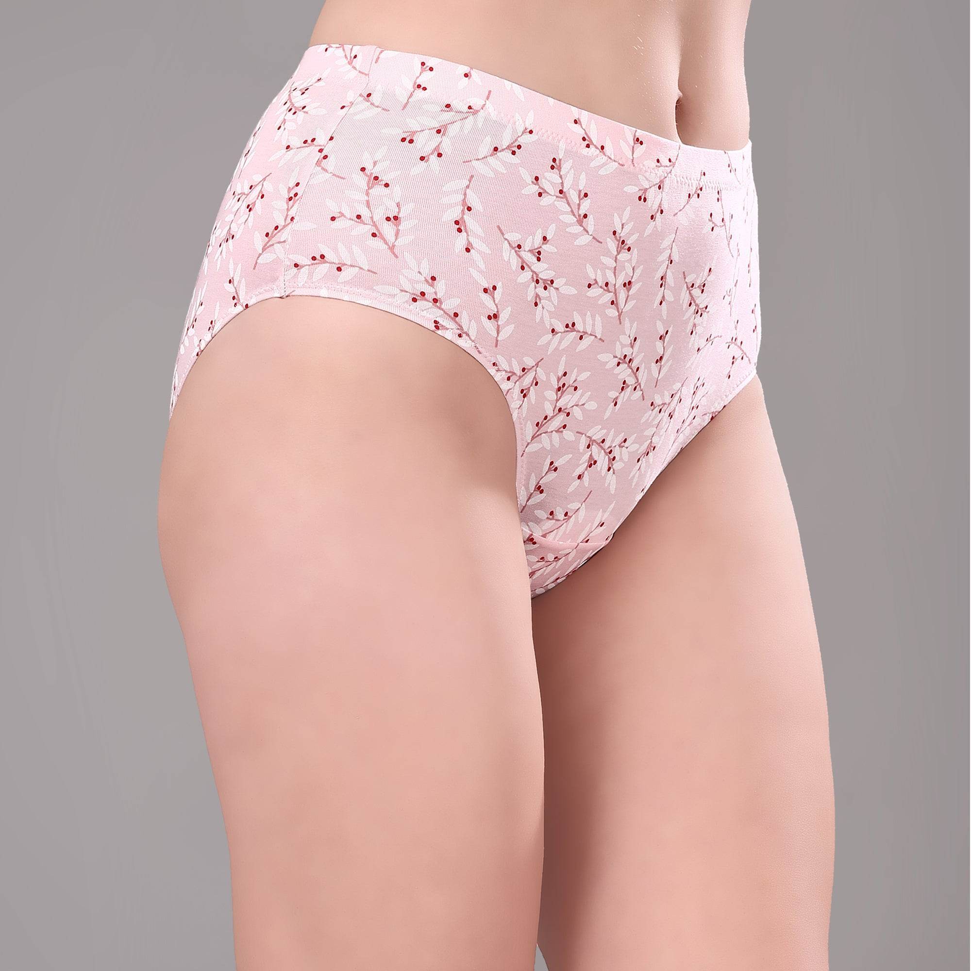 Luxurious High Waist Full Coverage Printed Stretch Cotton Briefs - 3 Pack