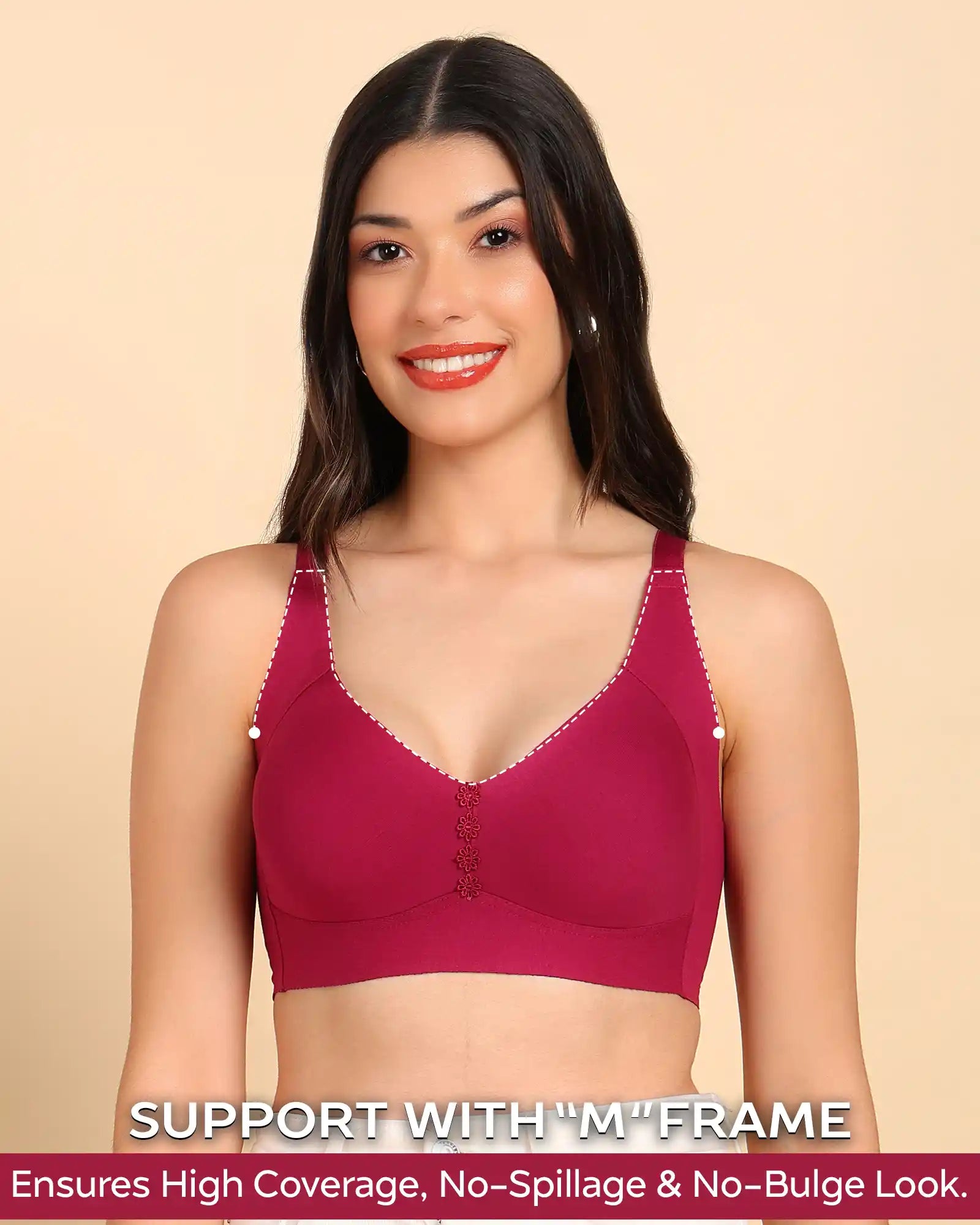 Tweens Invisi-Fit M-Frame Non-Padded Cotton Bonded Seamless Minimiser (TW-SB-9303)