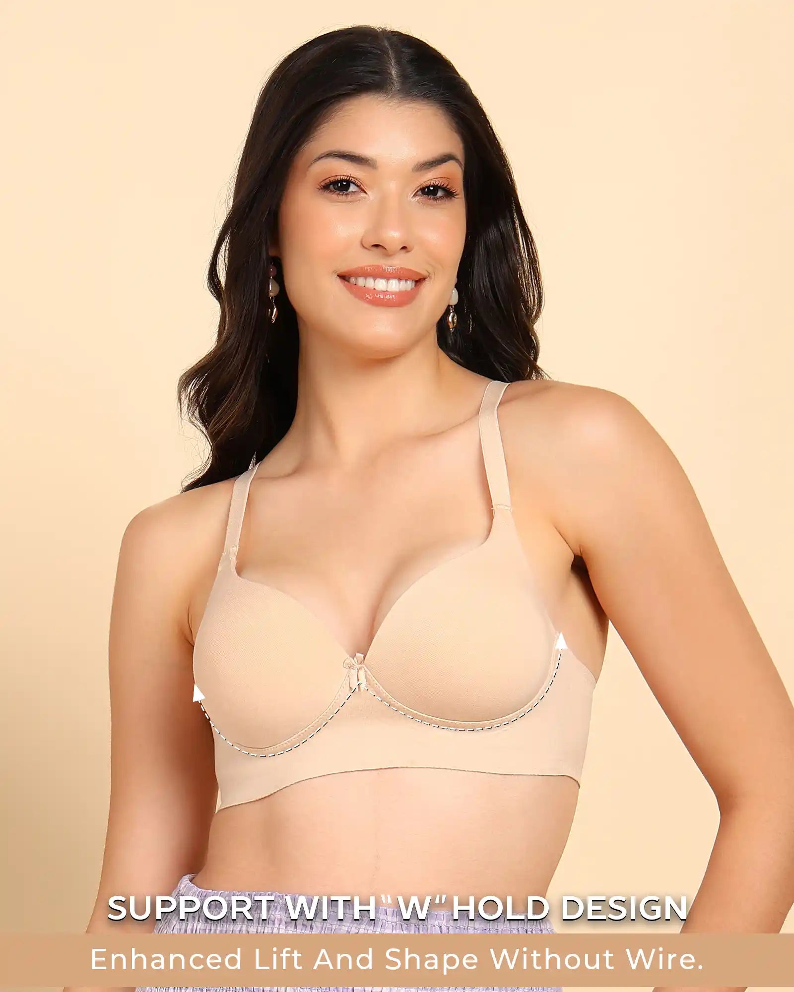 Tweens Invisi-Fit Cotton Bonded Seamless Push-Up Bra (TW-SB-93510)
