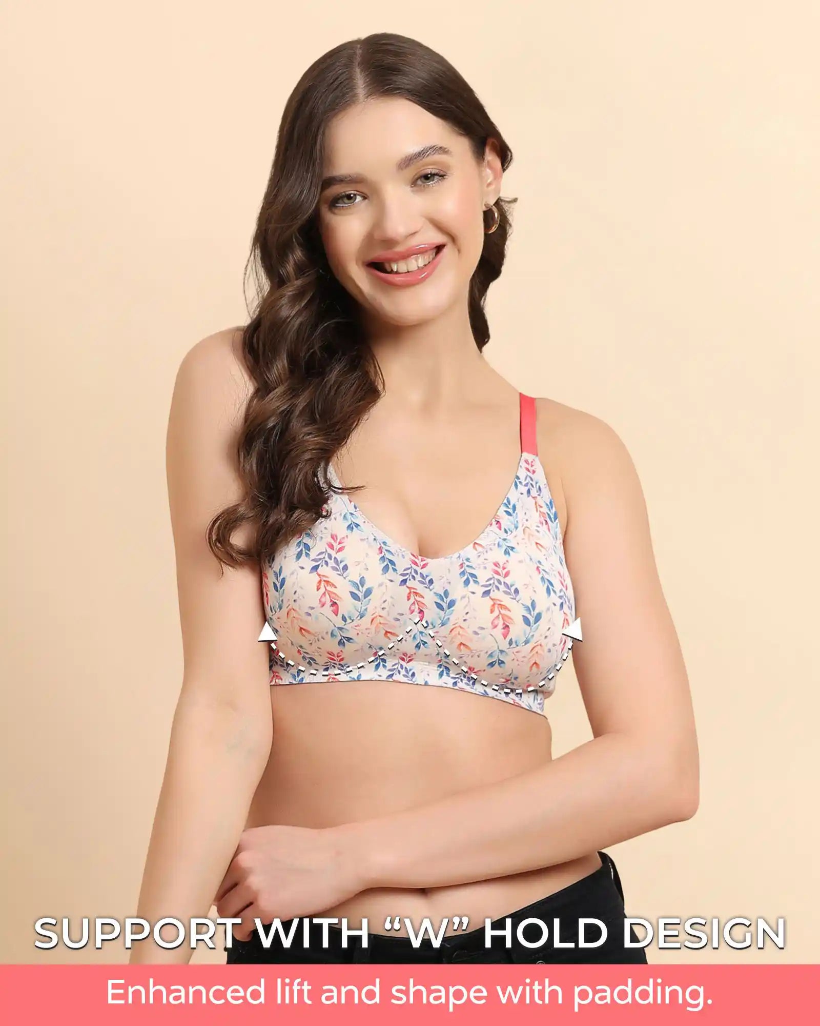 Tweens Invisi-Fit Cotton Feel Printed Bonded Seamless Bra(TW-SB-PRINTED )