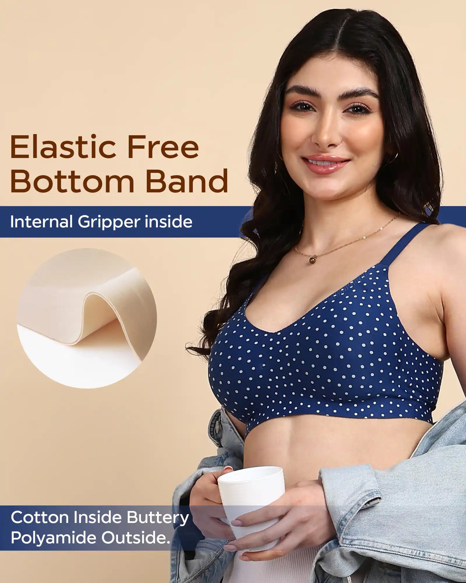 Tweens Invisi-Fit Cotton Feel Printed Bonded Seamless Bra(TW-SB-PRINTED )