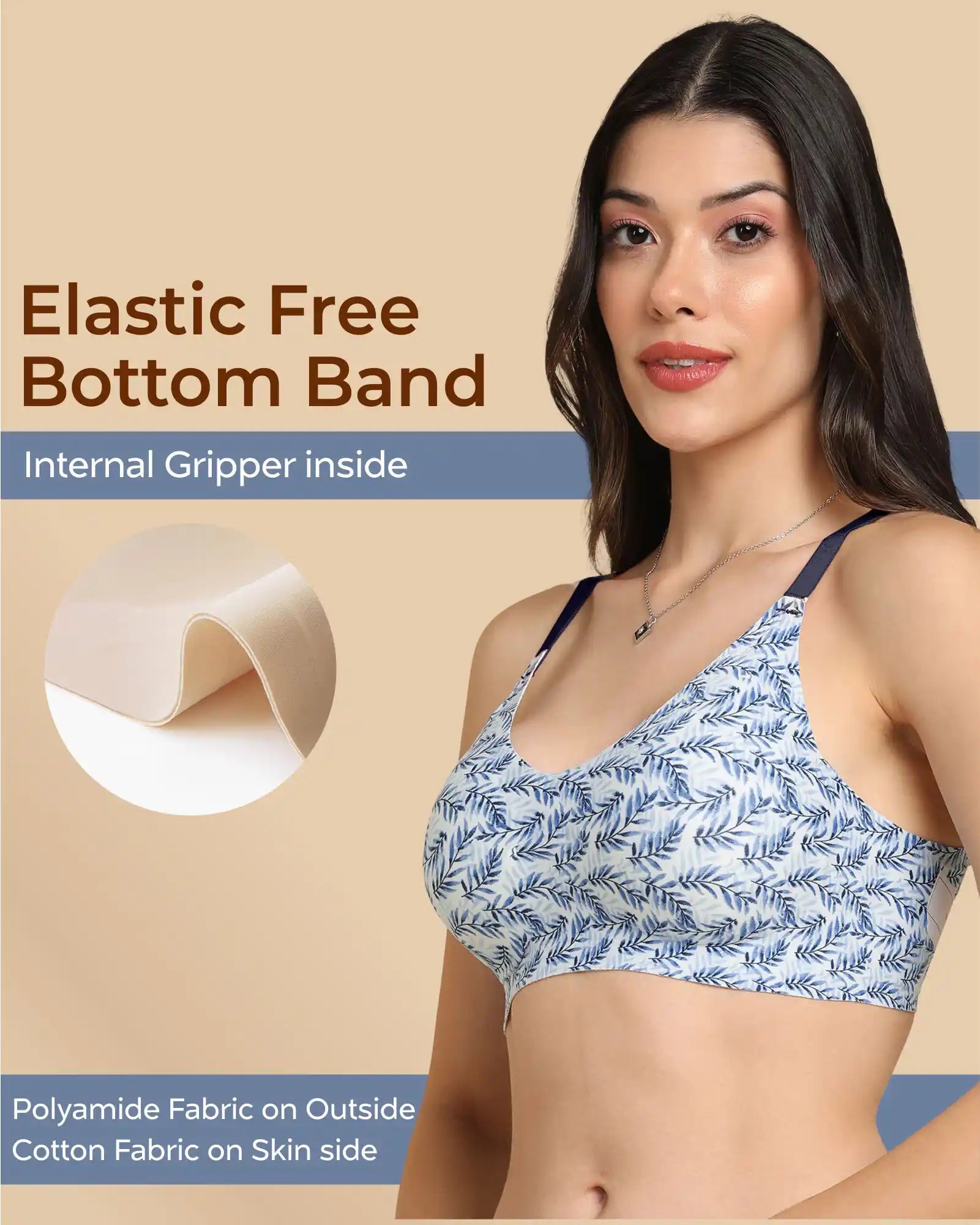 Tweens Invisi-Fit Cotton Feel Printed Bonded Seamless Bra(TW-SB-PRINTED )