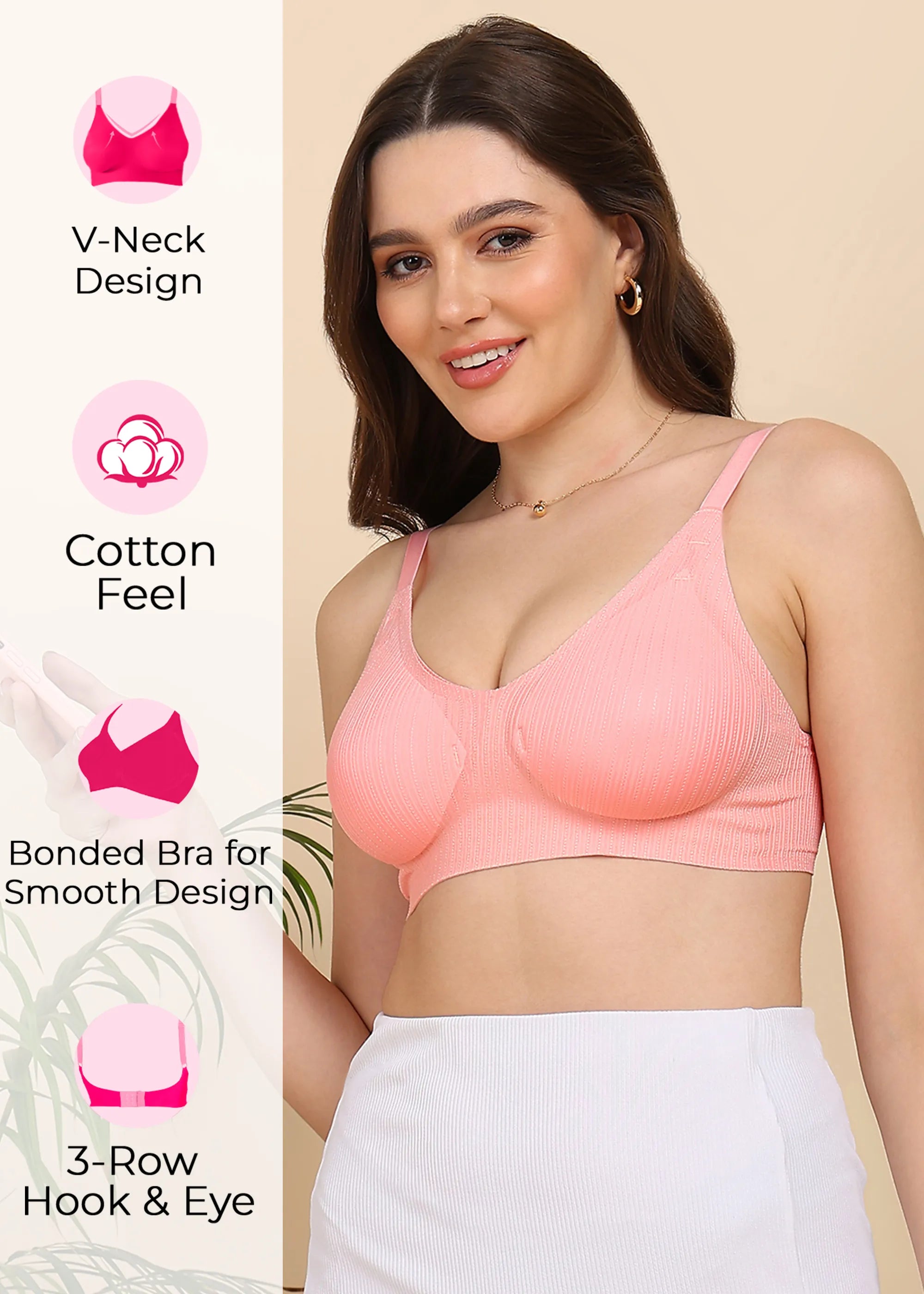 Invisi-Fit:- No Show Designer Fabric Seamless Bra (TW-SB-998)