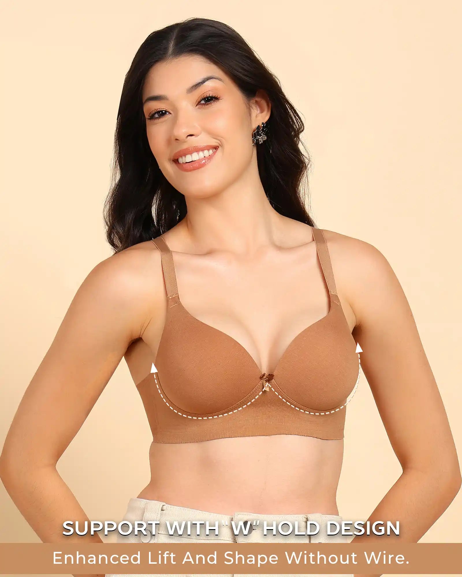 Tweens Invisi-Fit Cotton Bonded Seamless Push-Up Bra (TW-SB-93510)