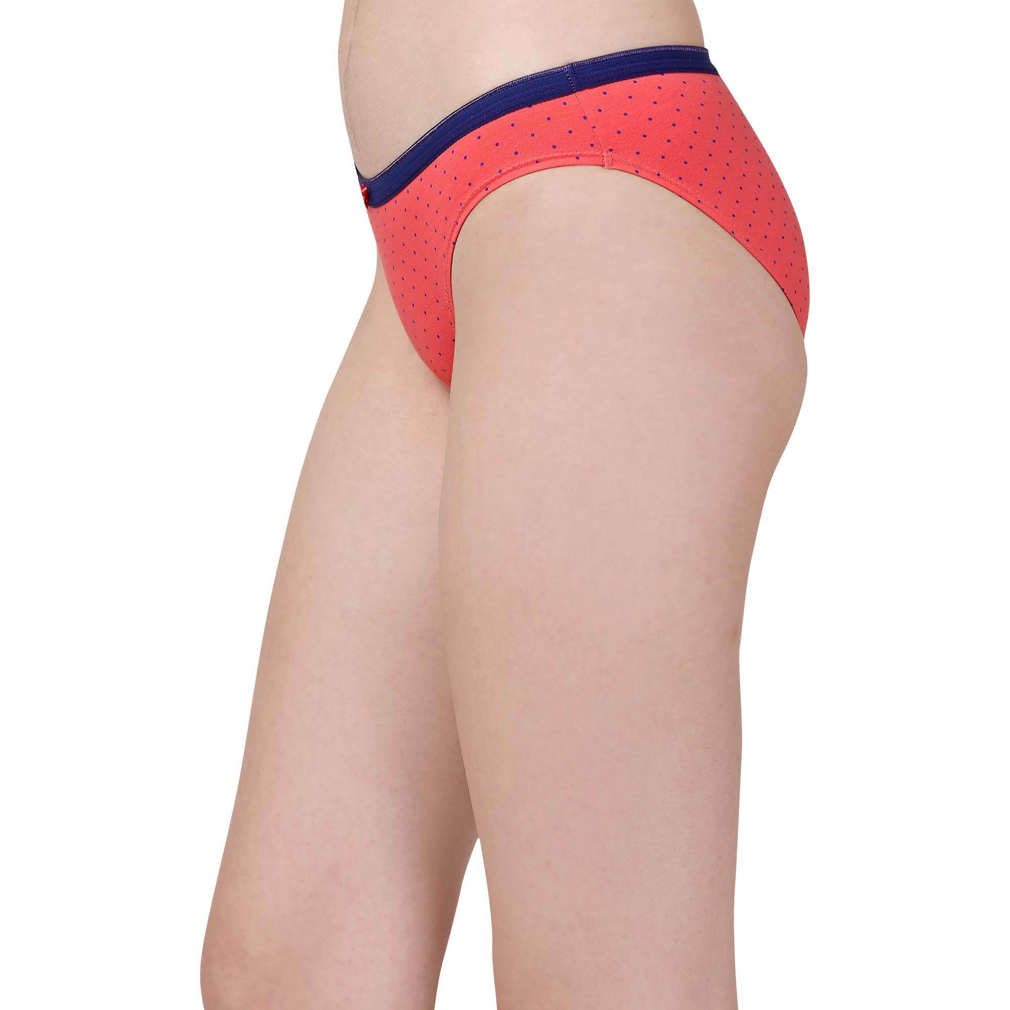 3-Pack Mid Rise Cotton Stretch Brief Panties - Solid & Printed Designs for Everyday Comfort