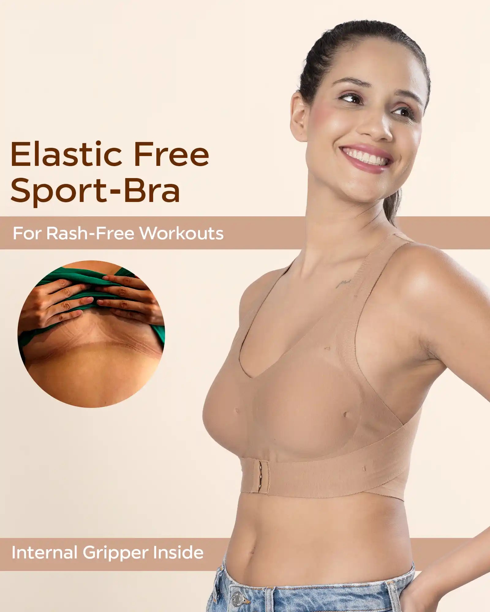 Tweens Invisi-Fit Cotton Bonded Seamless Padded Sports Bra for Girls - Invisible Support & Comfort