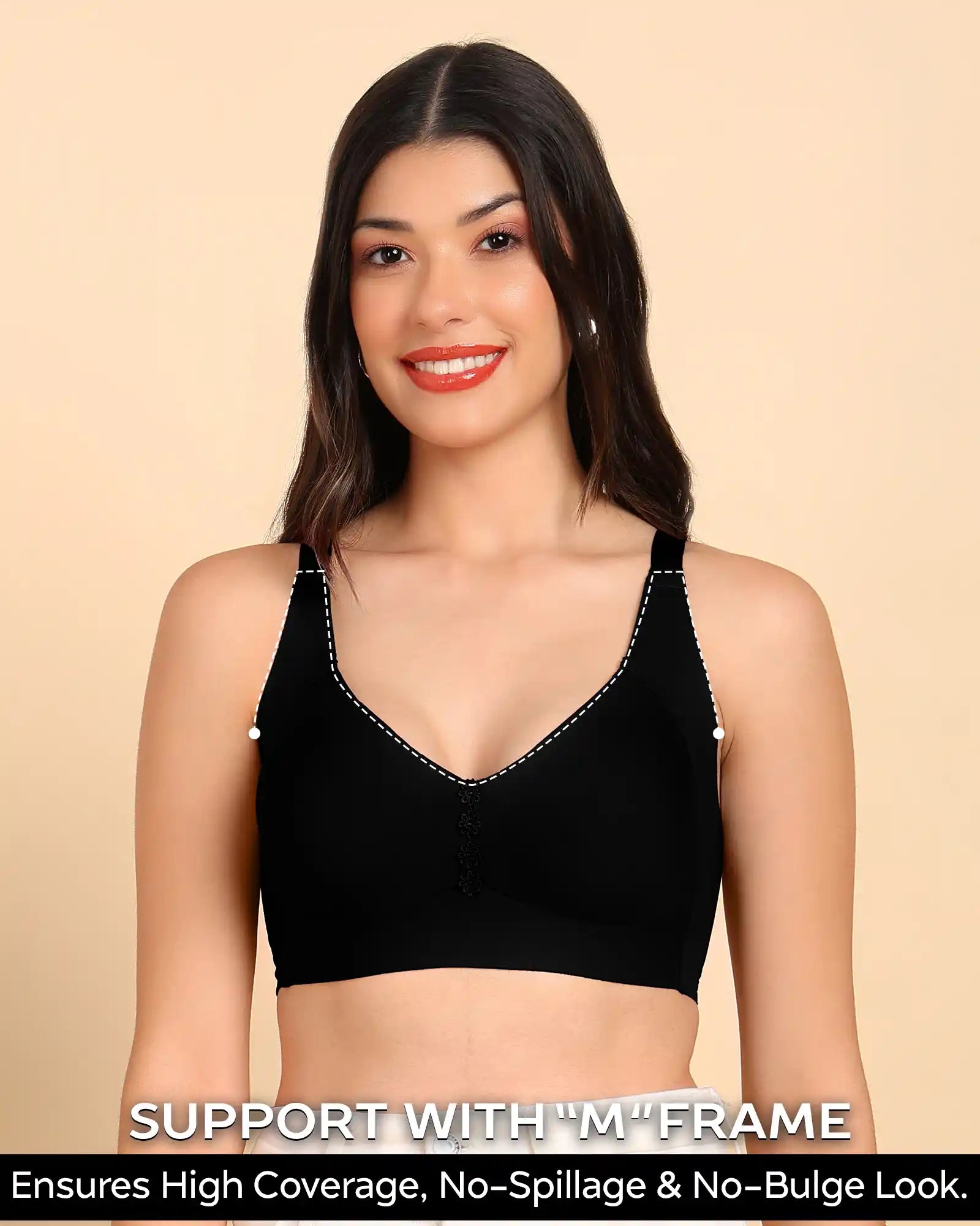 Tweens Invisi-Fit M-Frame Non-Padded Cotton Bonded Seamless Minimiser (TW-SB-9303)