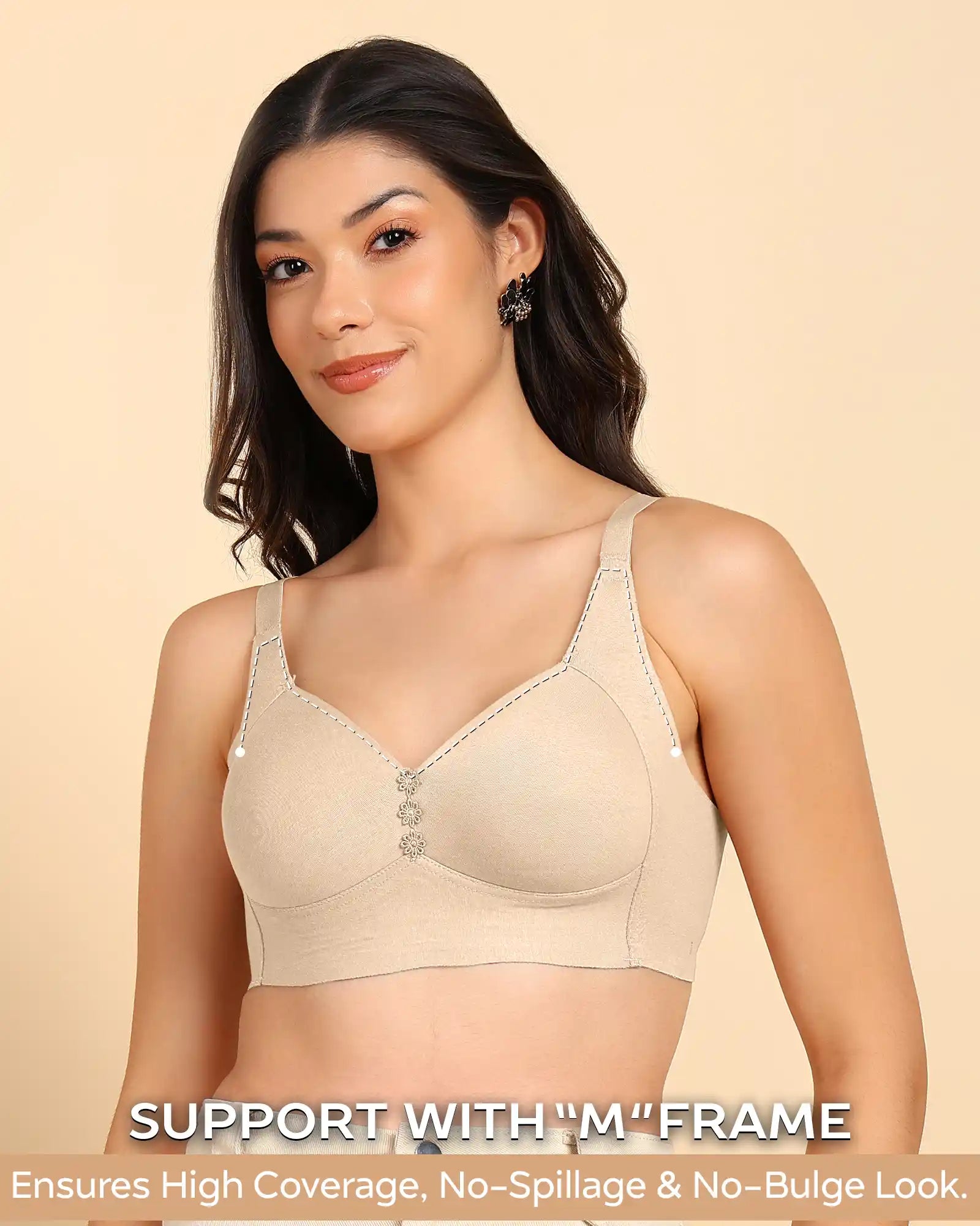 Tweens Invisi-Fit Lightly Padded Cotton Bonded Seamless Minimiser ((TW-SB-9203)