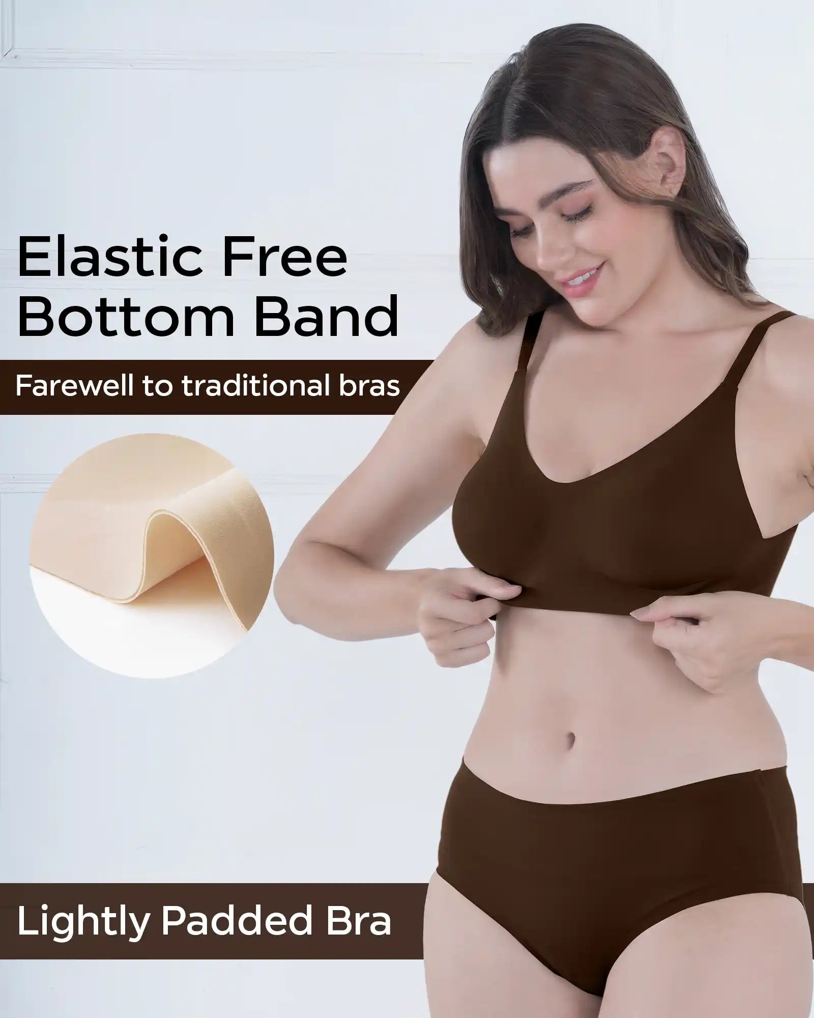 Tweens Lightly Padded Invisi-Fit Bra and Panty Set (Coffee)(TW-SB-968)