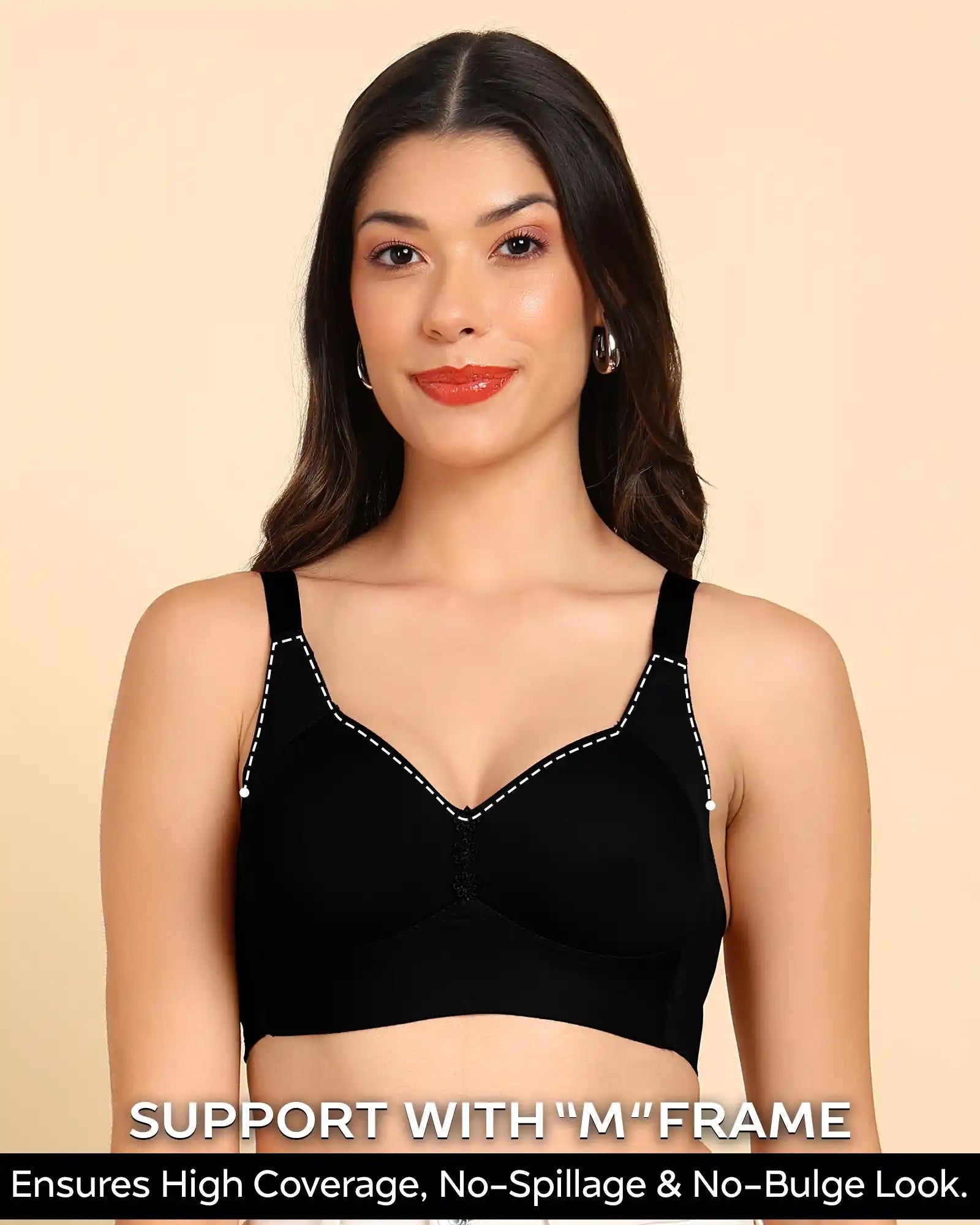 Tweens Invisi-Fit Lightly Padded Cotton Bonded Seamless Minimiser ((TW-SB-9203)