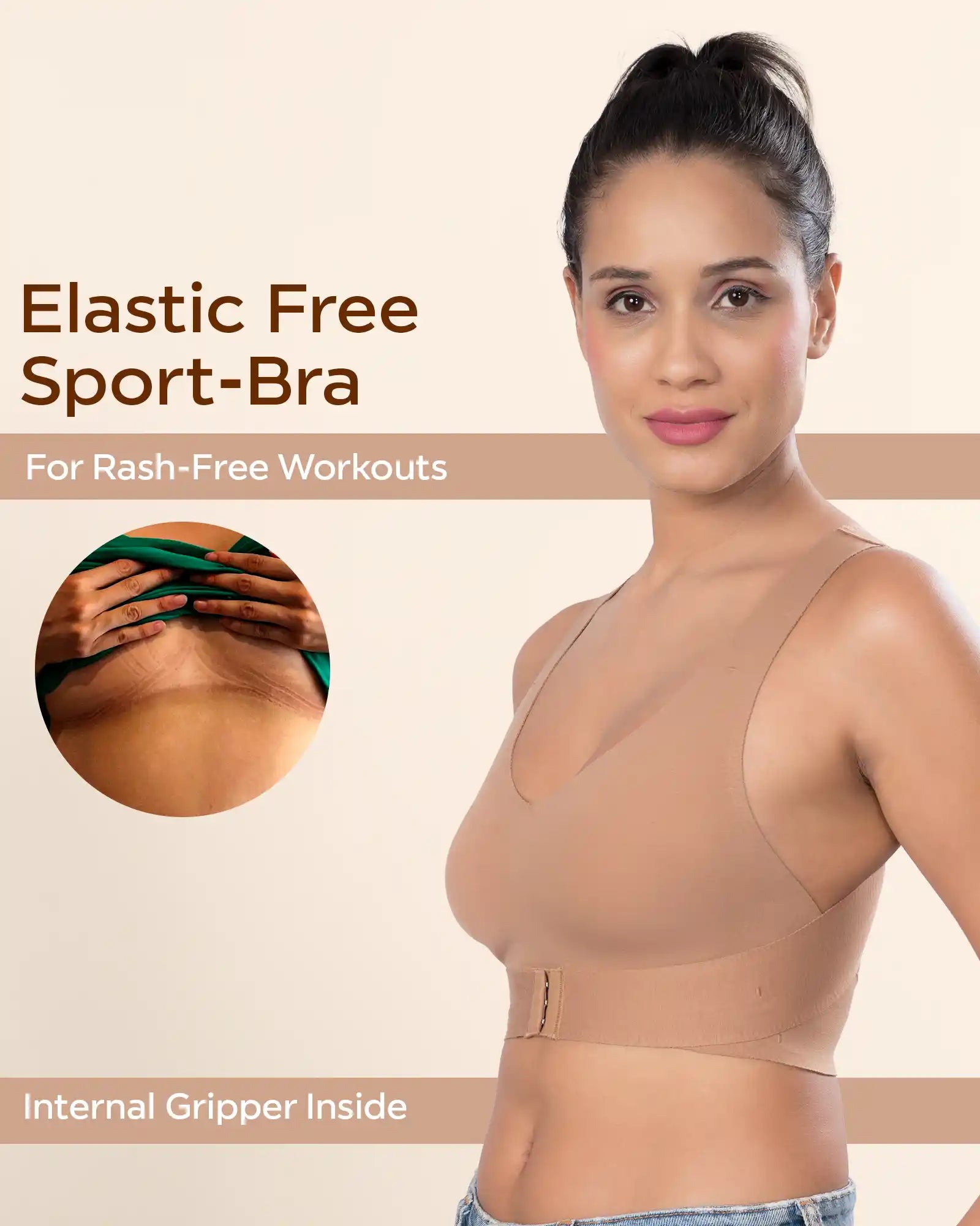 Tweens Invisi-Fit Cotton Seamless Non-Padded Gym Bra - Perfect for Yoga & Low-Impact Workouts