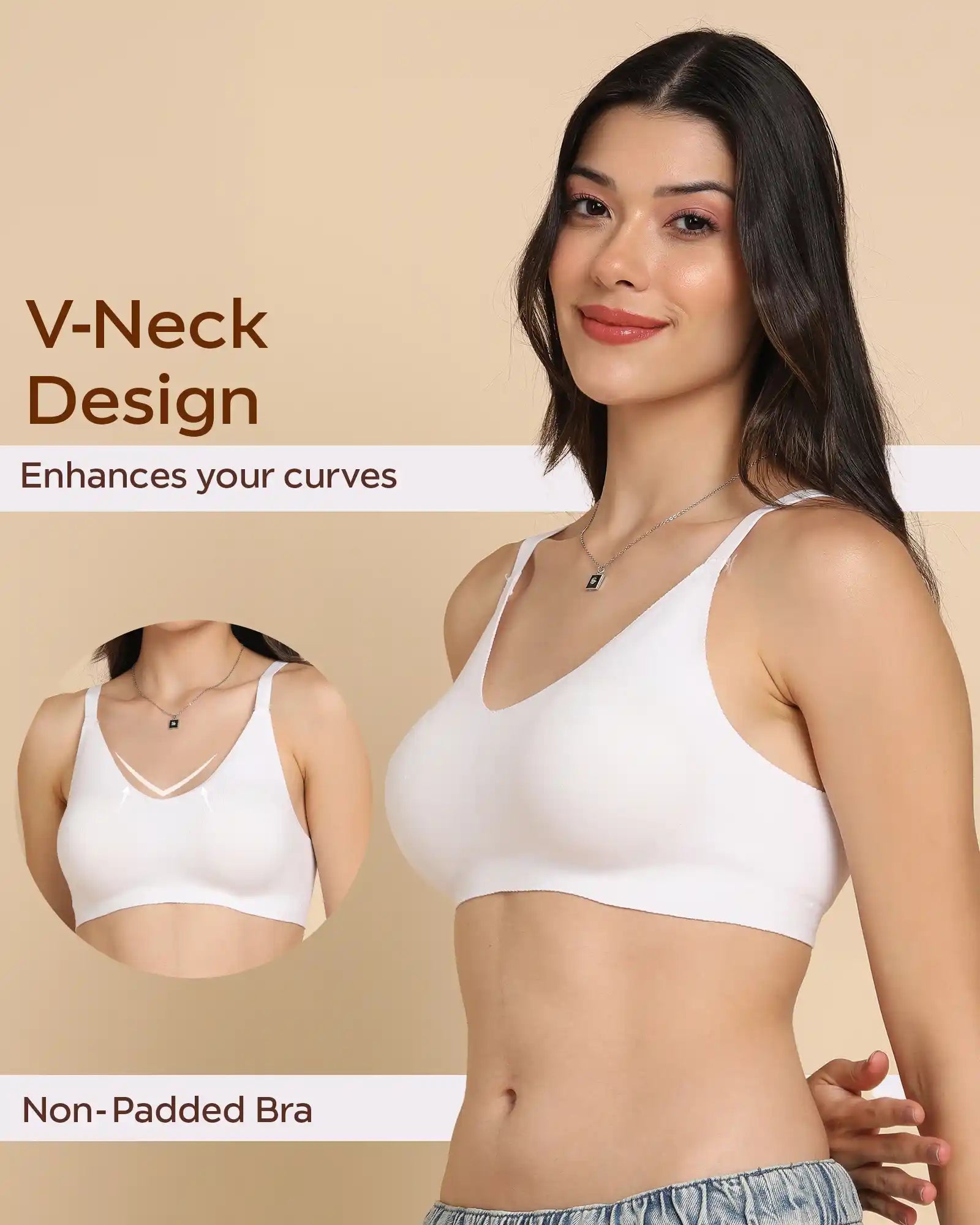 Tweens Non-Padded Cotton Spandex Invisi-Fit Bra (WHITE)