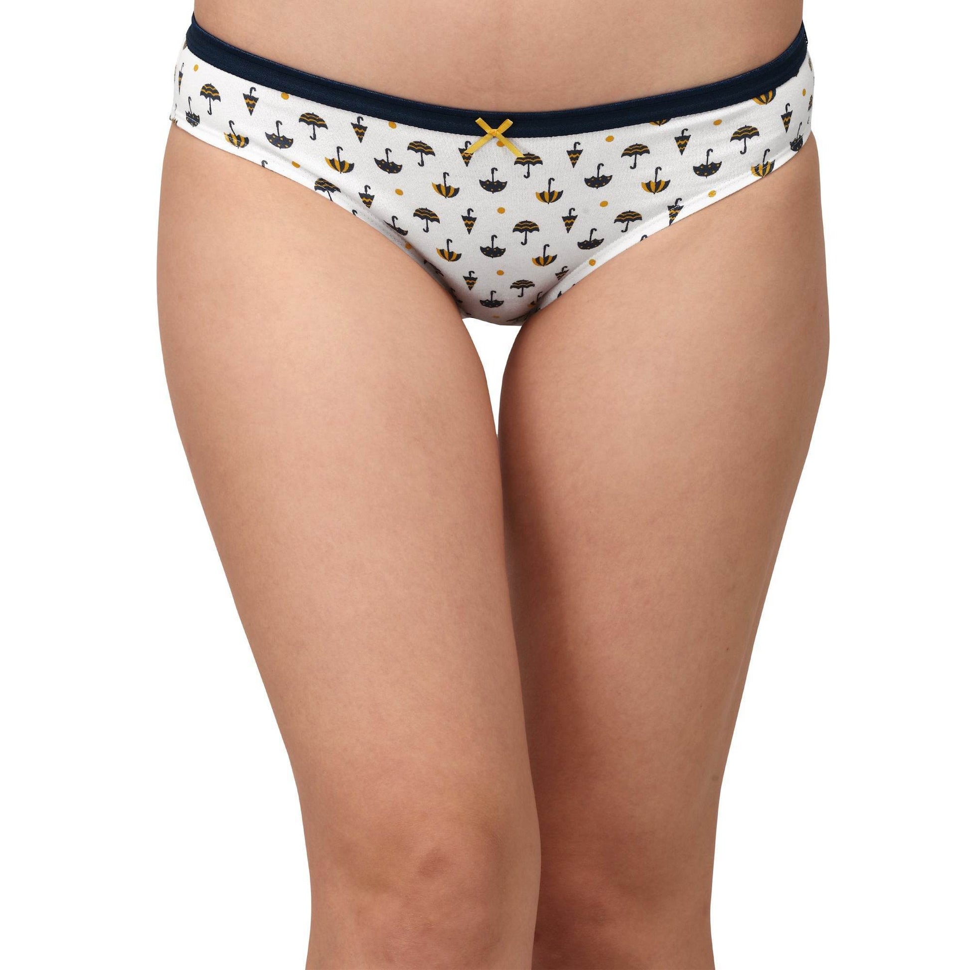 3-Pack Mid Rise Cotton Stretch Brief Panties - Solid & Printed Designs for Everyday Comfort