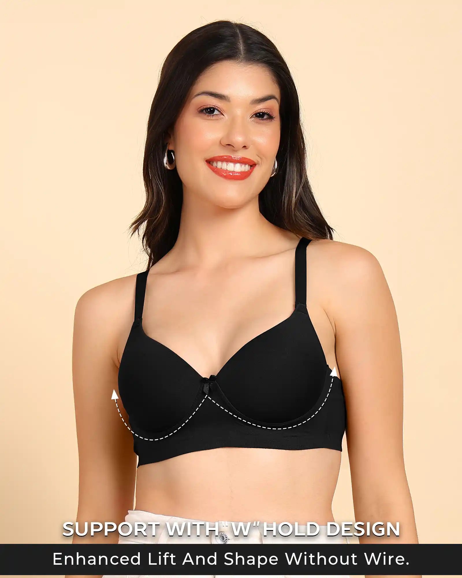 Tweens Invisi-Fit Cotton Bonded Seamless Push-Up Bra (TW-SB-93510)