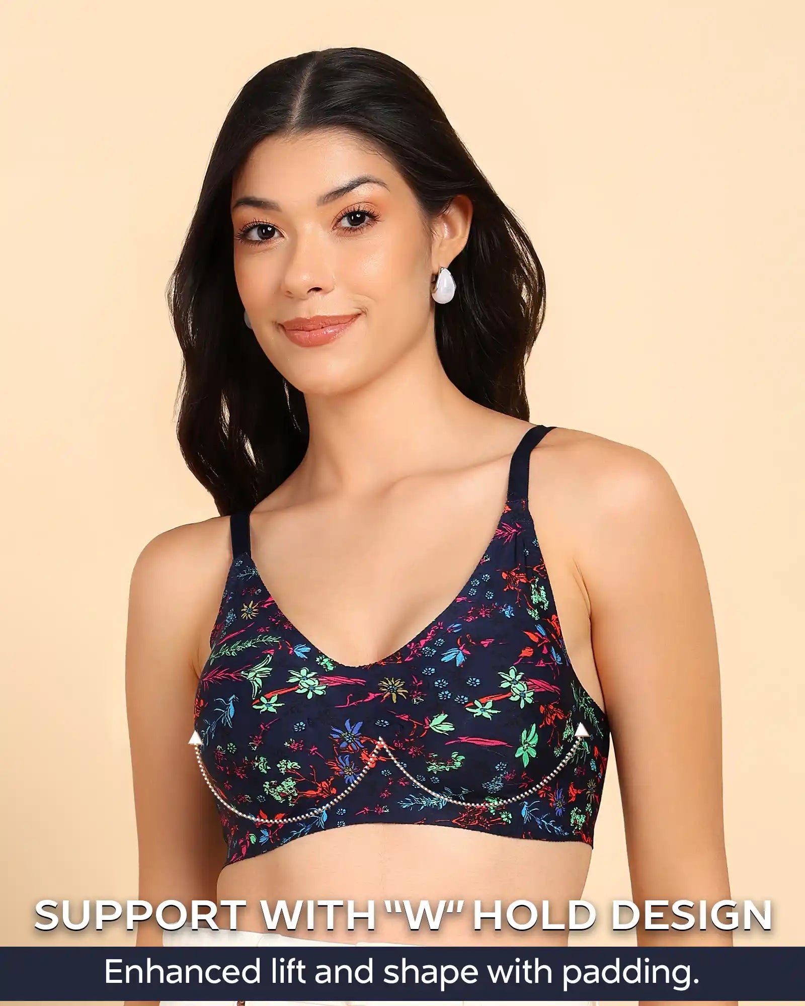 Tweens Invisi-Fit Cotton Feel Printed Bonded Seamless Bra(TW-SB-PRINTED )