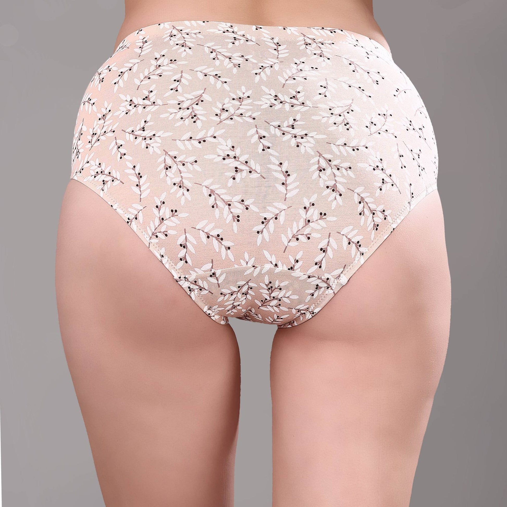 Luxurious High Waist Full Coverage Printed Stretch Cotton Briefs - 3 Pack