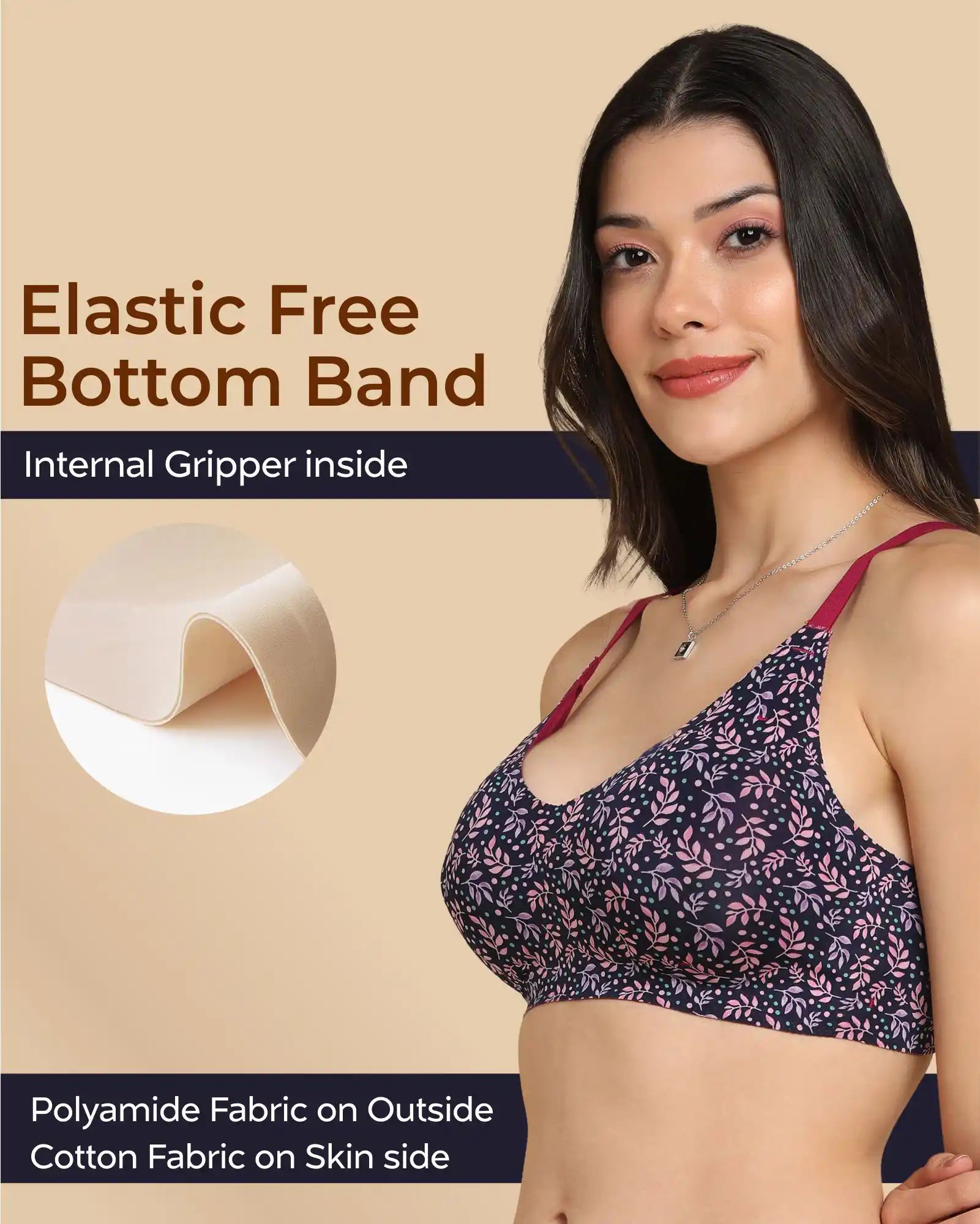 Tweens Invisi-Fit Cotton Feel Printed Bonded Seamless Bra(TW-SB-PRINTED )