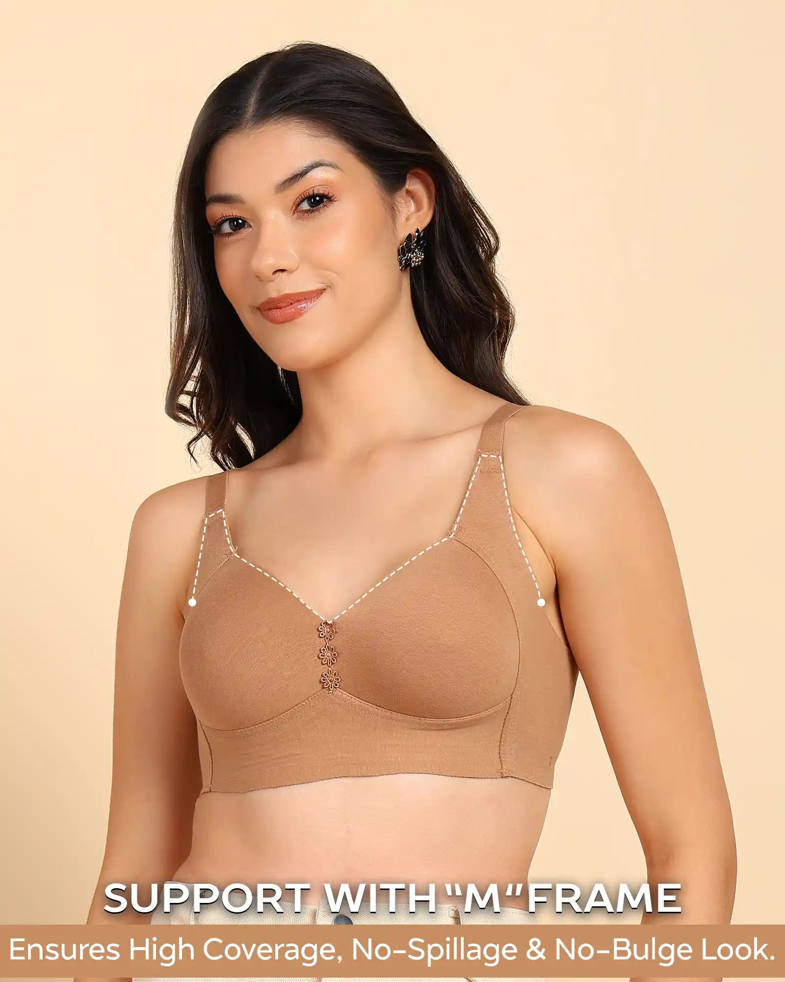 Tweens Invisi-Fit Lightly Padded Cotton Bonded Seamless Minimiser ((TW-SB-9203)