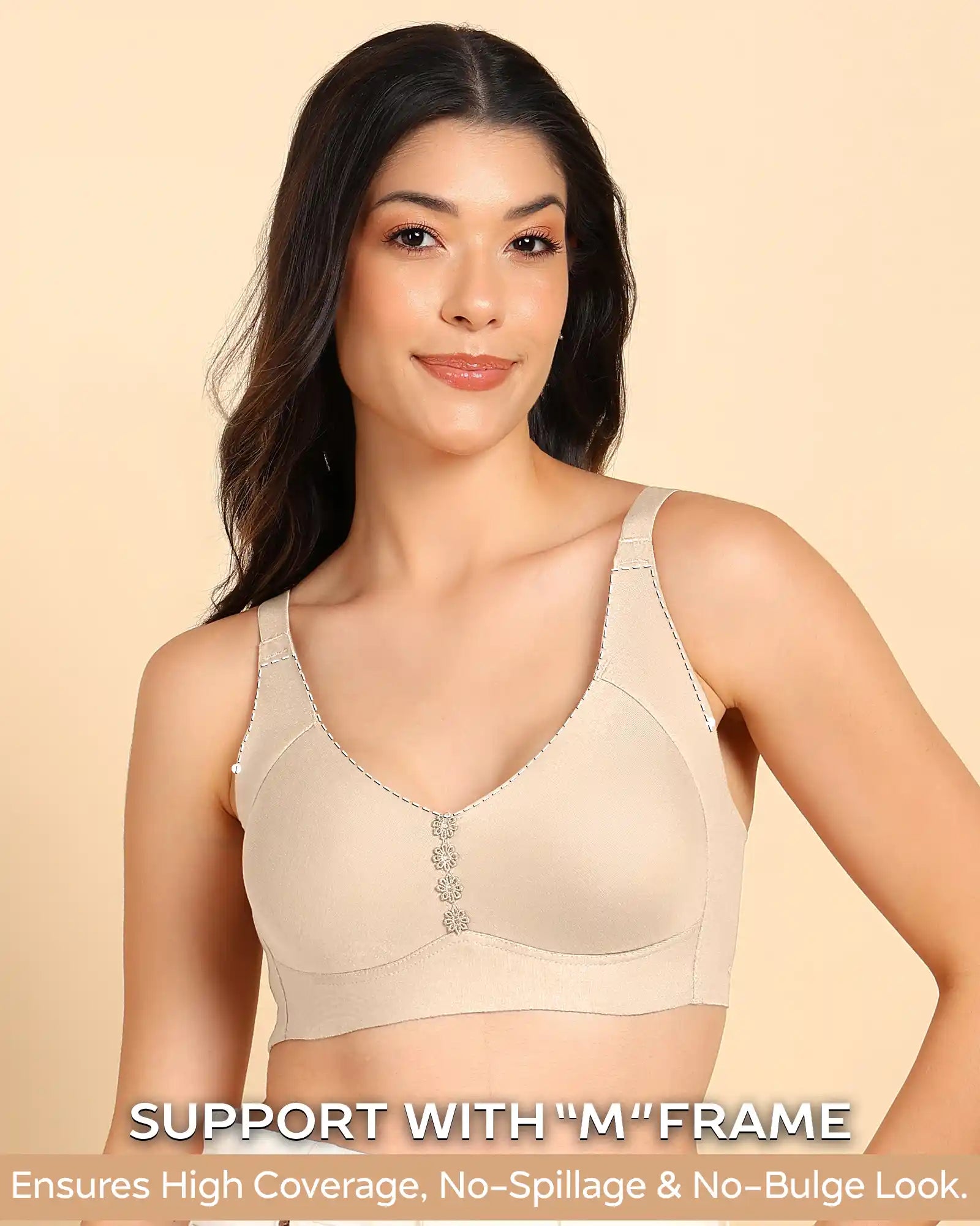 Tweens Invisi-Fit M-Frame Non-Padded Cotton Bonded Seamless Minimiser (TW-SB-9303)