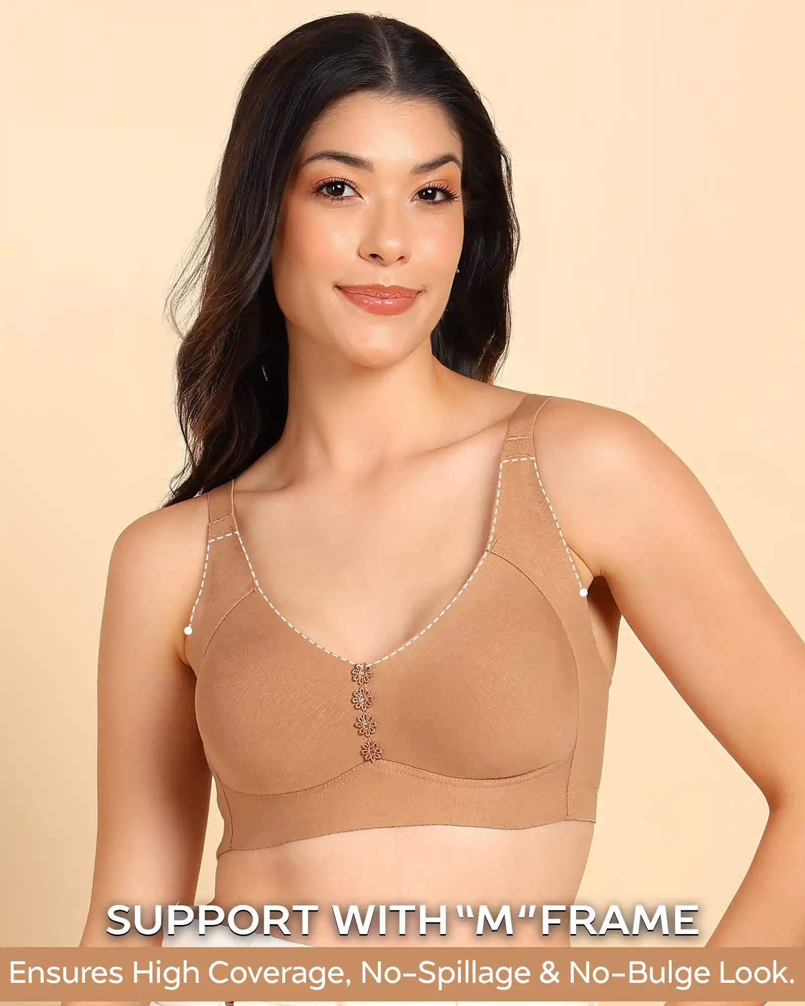 Tweens Invisi-Fit M-Frame Non-Padded Cotton Bonded Seamless Minimiser (TW-SB-9303)