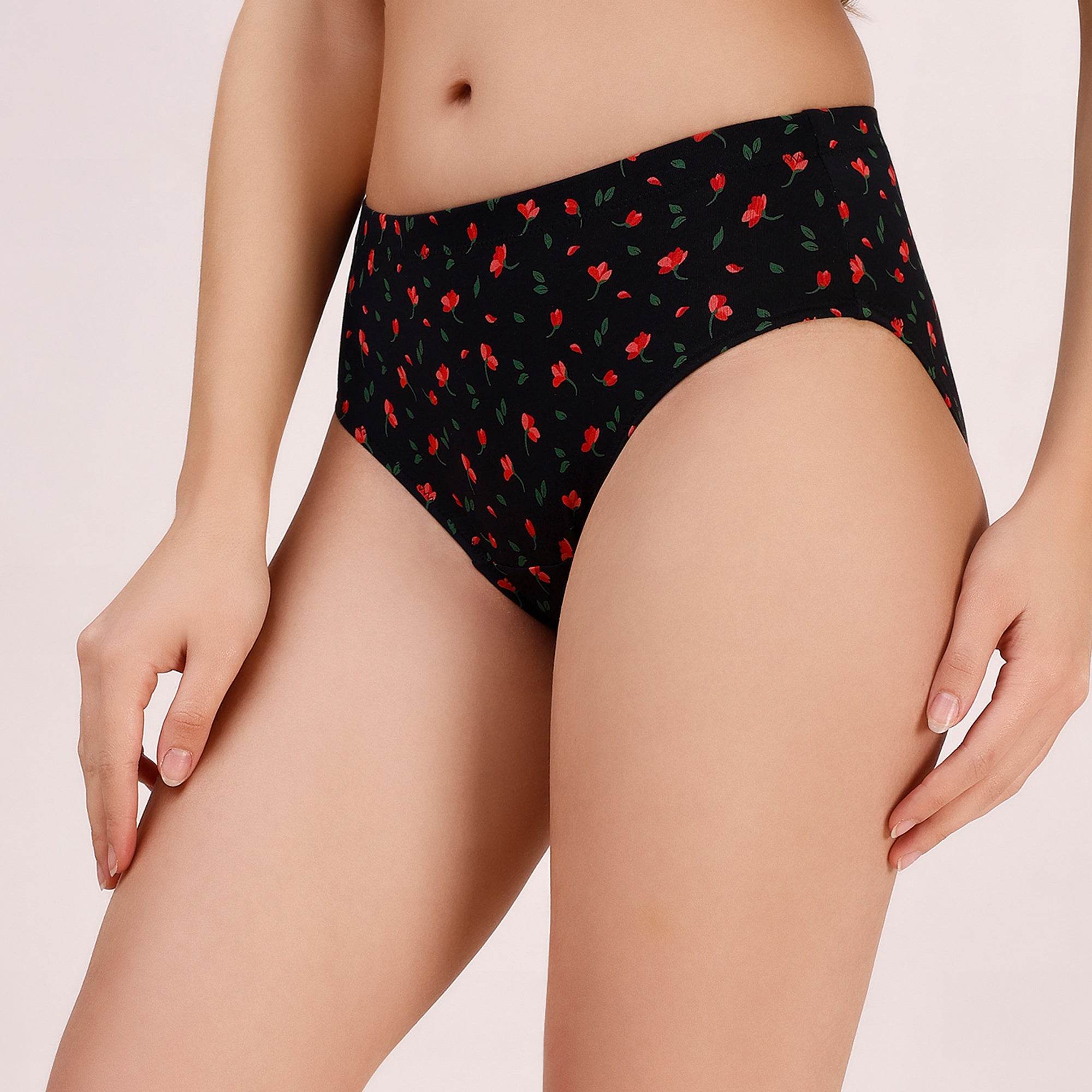 3-Pack High Rise Full Coverage Printed Stretch Cotton Hipster Panties - Ultimate Comfort & Style