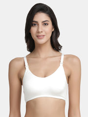 Inner Sense White Solid Non-Wired Non Padded Maternity Bra